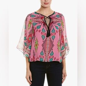 Nanette Lepore 100% Silk Mayaguana Pink Blouse, size S